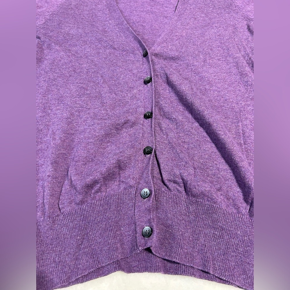 Women's Purple Knit Buttoned Cardigan Sweater - Picture 2 of 3